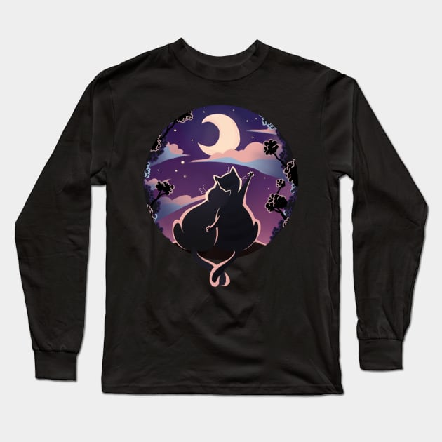 Lovestruck Kitties Long Sleeve T-Shirt by supermara